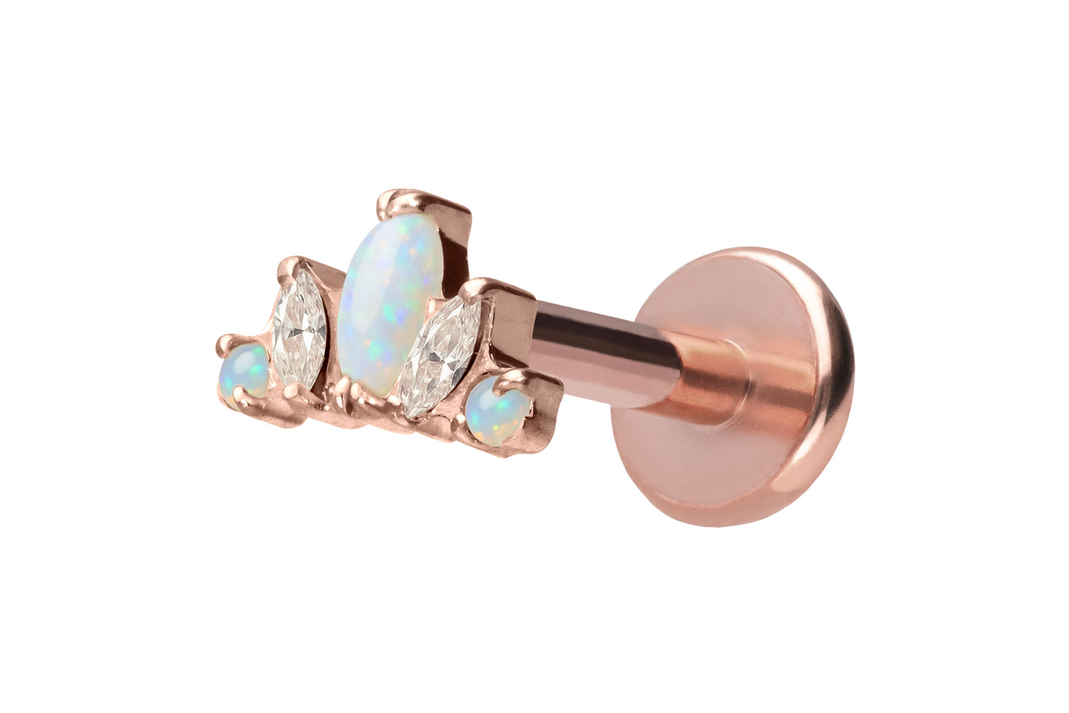Titan Labret Piercing mit Push Fit LOTUSBLÜTE